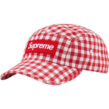 Red Supreme Gingham Camp Cap Hats | Supreme 517AP
